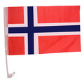 Bilflagg med norsk flagg 30 x 45 cm - 2-pk.